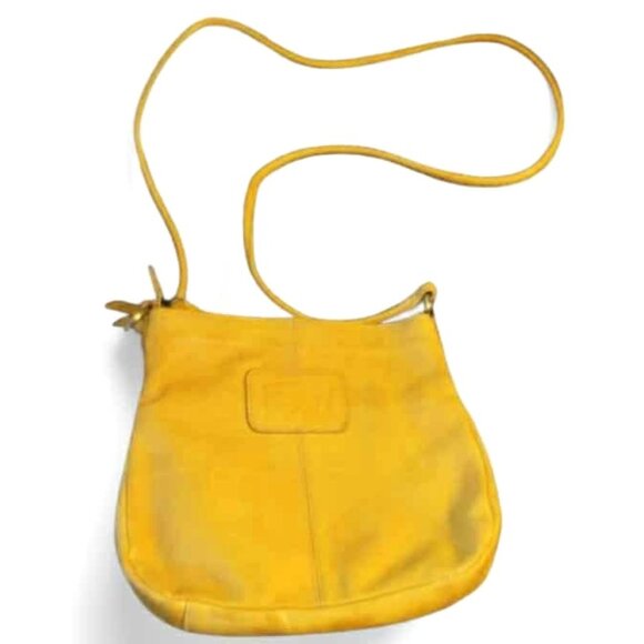 Fossil Leather Crossbody with Cinched Outside Pocket Yellow - Picture 1 of 16